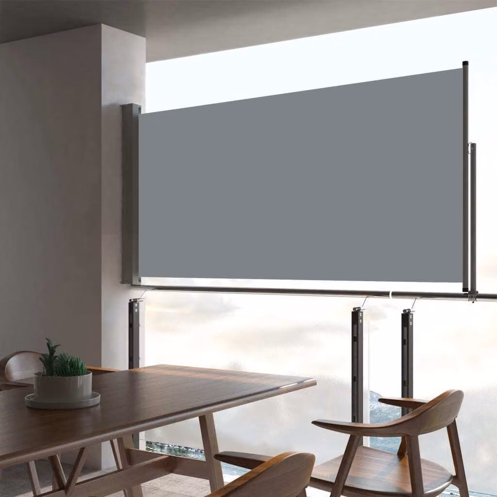The Living Store Tenda laterale estensibile 80×300 cm Grigio