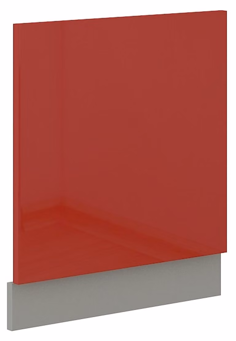 Pannello frontale per lavastoviglie integrabile, 60 cm, colore rosso lucido, cucina Rose Bianca