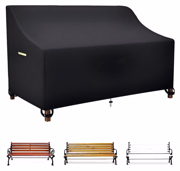 Copertura impermeabile per panchina da giardino, per 2 posti, in tessuto Oxford 600D, resistente ai raggi UV, dimensioni 135x67x65/91 cm