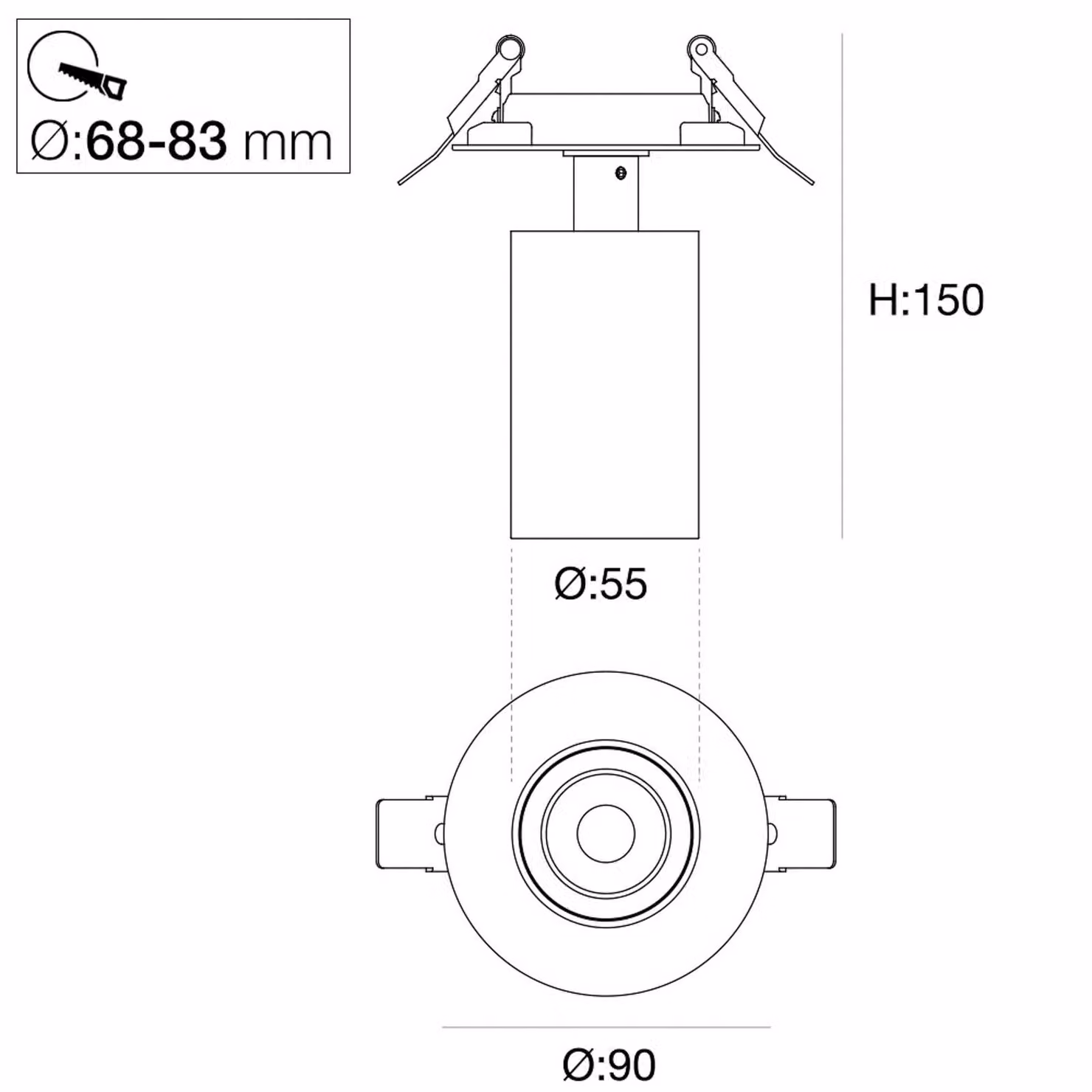 The Light Group SLC Faretto LED da incasso ART, a 1 luce, bianco, 3.000 K, alluminio Art, dimmerabile, Bianco / Opale, Soggiorno / Sala da pranzo, Alluminio, Moderno