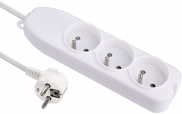 Ciabatta multipresa Electraline Basic, con interruttore, lunghezza 1,5 m, sezione del cavo 3G1