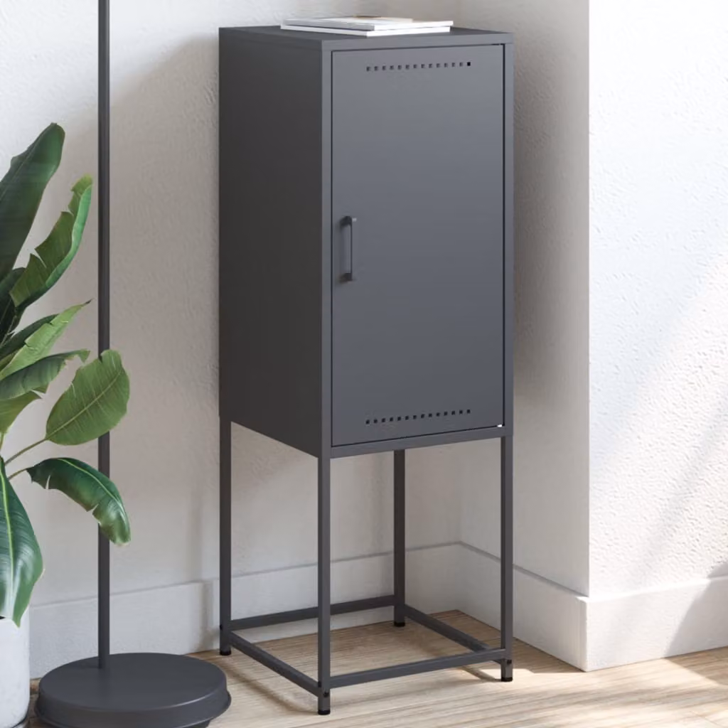 Credenza in metallo vidaXL stile industriale in antracite opaco L: 36 cm, P: 39 cm, H: 107 cm