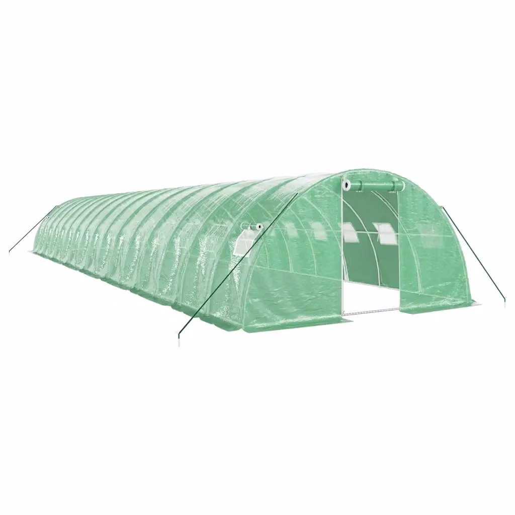 Serra Videx con Telaio in Acciaio Zincato Verde e Copertura in Policarbonato, L: 16 m, P: 4 m, H: 2 m – 2