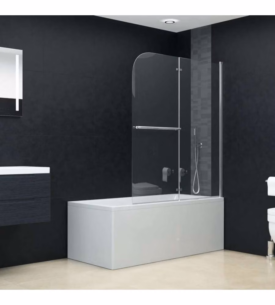 Box doccia pieghevole vidaXL in vetro trasparente e alluminio argento L: 120 cm, P: 140 cm – 2