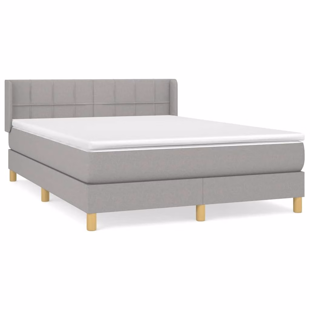 Giroletto a Molle con Materasso Grigio Chiaro 140x200cm Tessuto