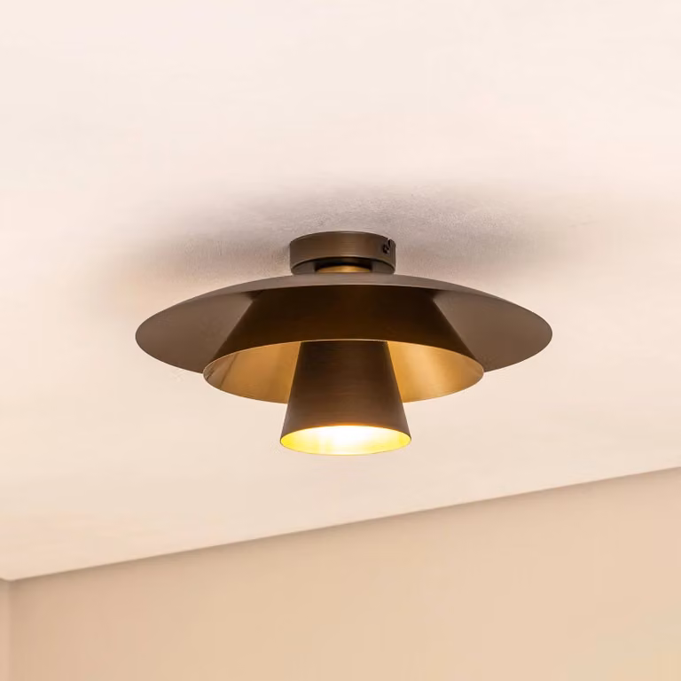 Plafoniera soffitto Plato Luminex, dimmerabile, Alluminio / Grigio / Zincato, Soggiorno / Sala da pranzo, Metallo, Moderno, Plafoniera