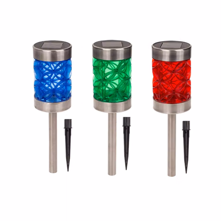 set di 3 lampade solari da giardino a LED Mystic Star con picchetto a terra lampade solari da patio luci solari