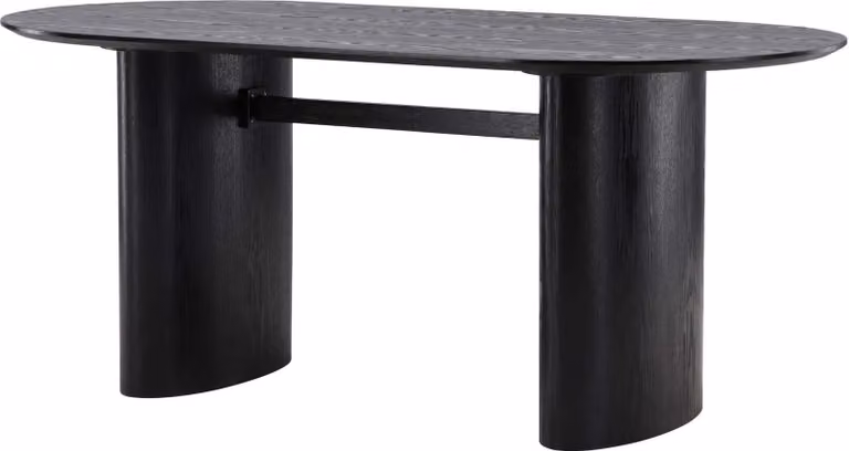 FURNLUX Tavolo da pranzo Isolde Nero 90cm / Hauptfarbe: Schwarz / Dimensioni: 90 x 180 x 75 cm
