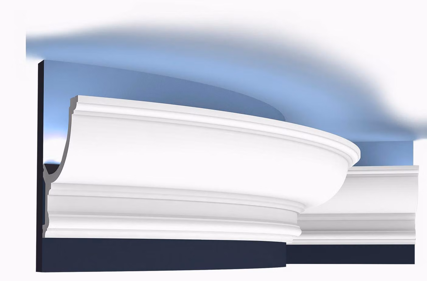 Orac Decor C901F Luxxus Profilo flessibile Modanatura decorativa Modanatura angolare in stucco Cornice a soffitto Illuminazione indiretta | 2 metri