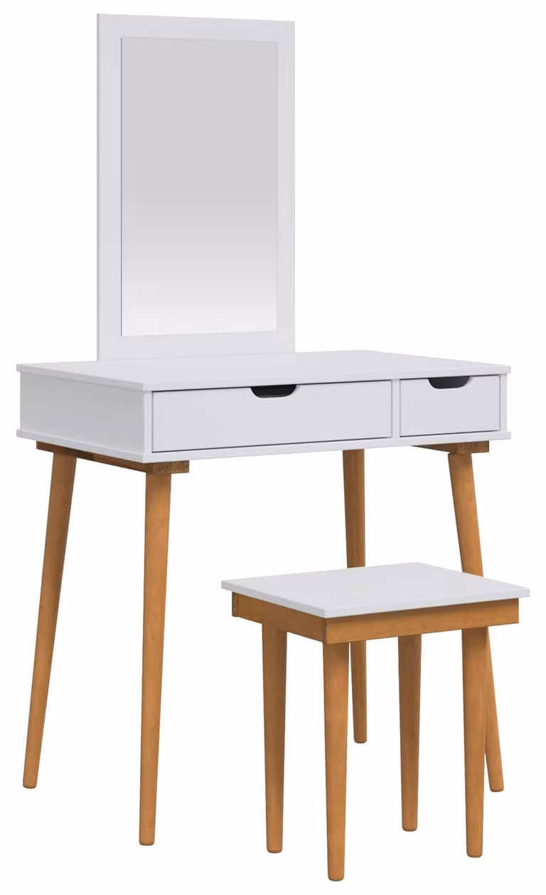Set da trucco FAUSKE, 3 pezzi, bianco, 76 x 50 x 143 cm
