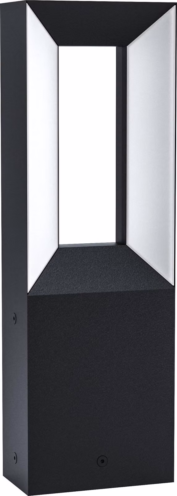 Lampione Per Esterno Moderno Riforano Alluminio Nero Policarbonato Bianco Led