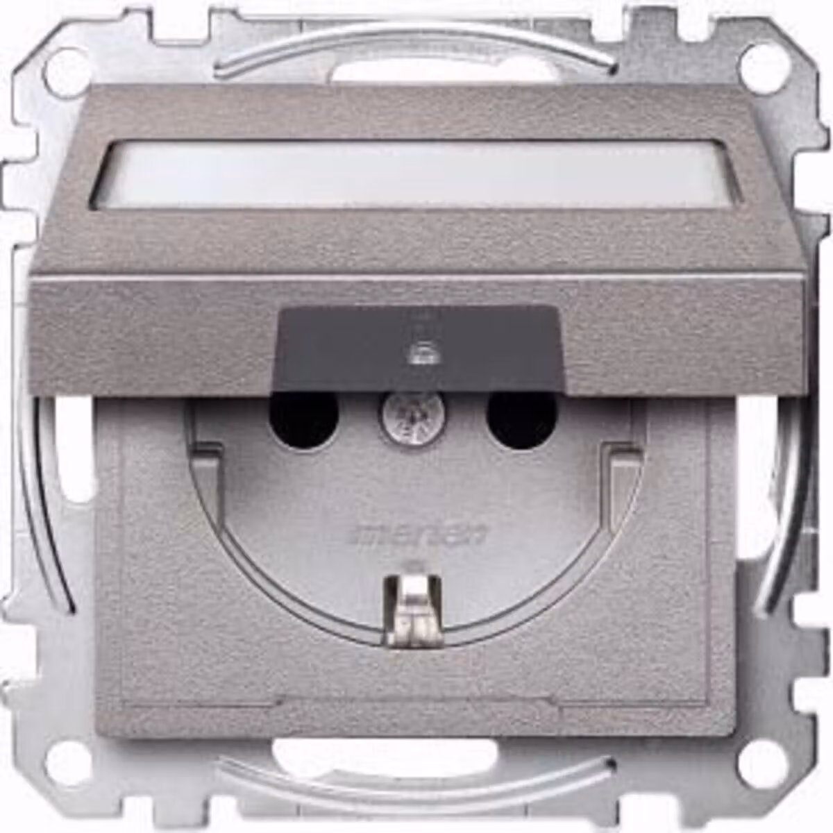 Presa SCHUKO con coperchio ribaltabile e scritta, BRS, a innesto, in alluminio, sistema M