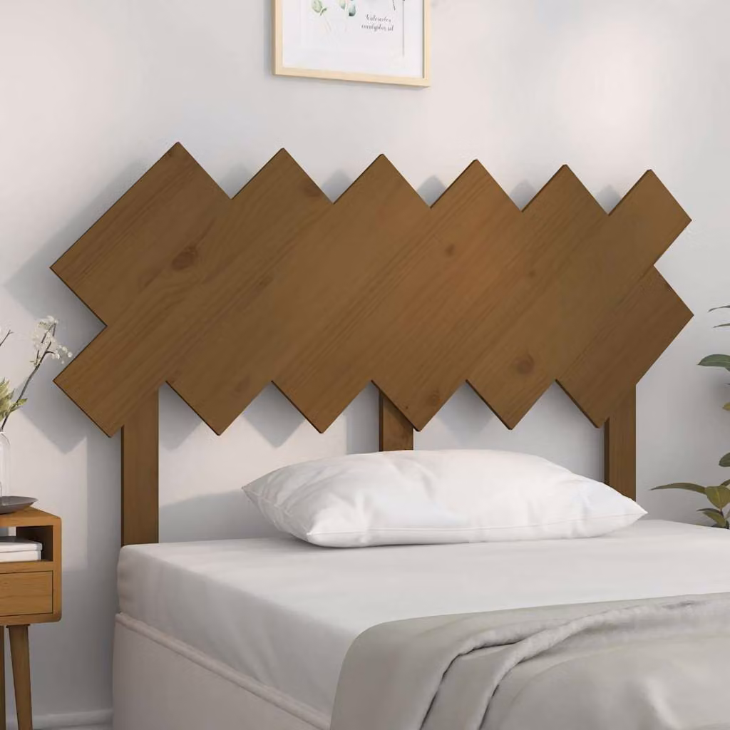 Testiera per Letto vidaXL in Legno Massello di Pino, Colore Marrone, L 122,5 cm x P 3 cm x H 80,5 cm