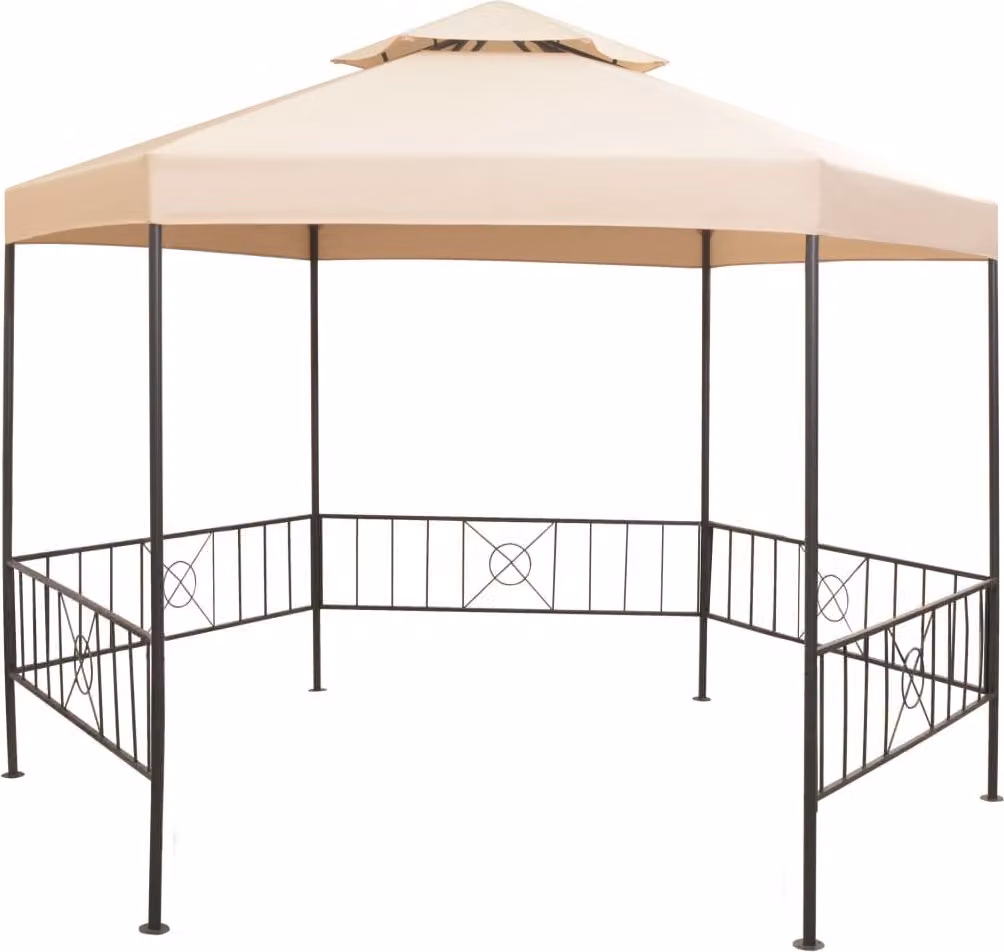 Padiglione da giardino per feste Esagonale Beige 323x265 cm