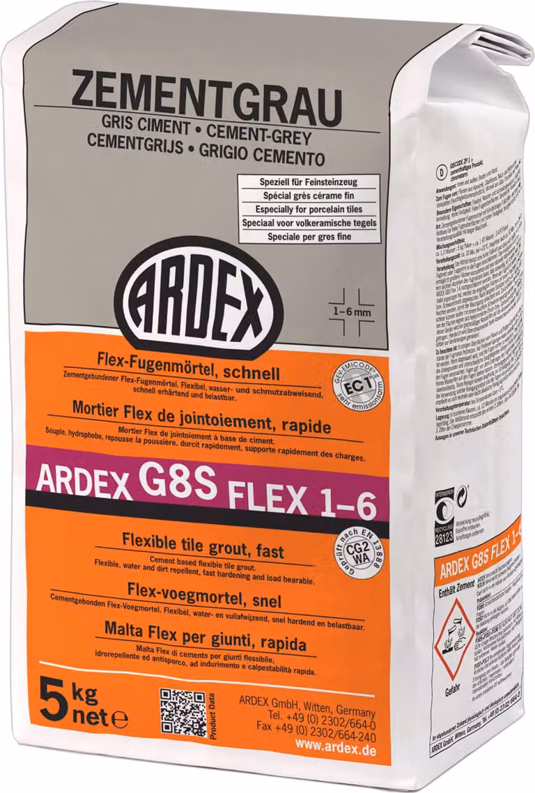 ARDEX G8S Flex-Fugenmörtel Zementgrau 5kg Beutel