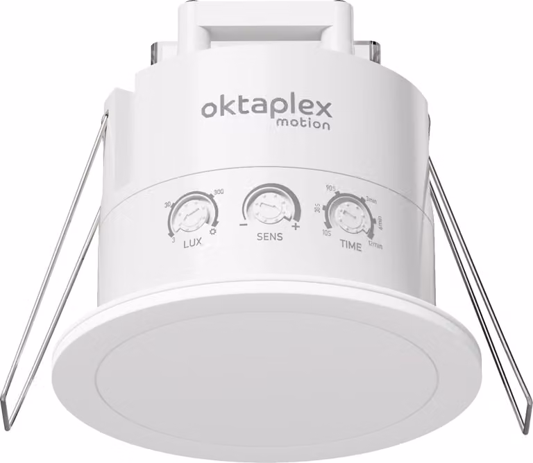 Oktaplex Noa rivelatore di presenza HF a soffitto IP65 rivelatore di movimento bianco