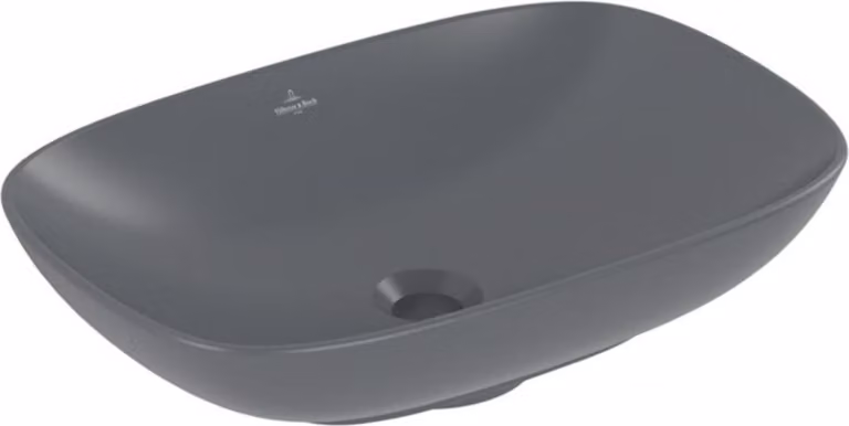 Villeroy & Boch Loop&Friends - Lavabo da appoggio, 560x380 mm, senza sfioratore, CeramicPlus, Grafite 4A4901i4