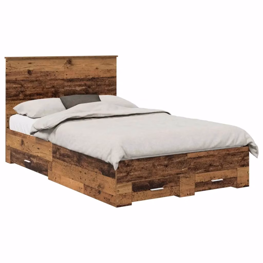vidaXL Struttura del letto moderna con cassetti in legno marrone L/P/H: 120 x 200 cm – 2