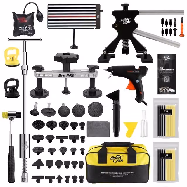 Kit per la riparazione delle ammaccature dell'auto, rimozione delle ammaccature senza verniciatura, strumento per l'estrazione delle ammaccature, kit di riparazione completo
