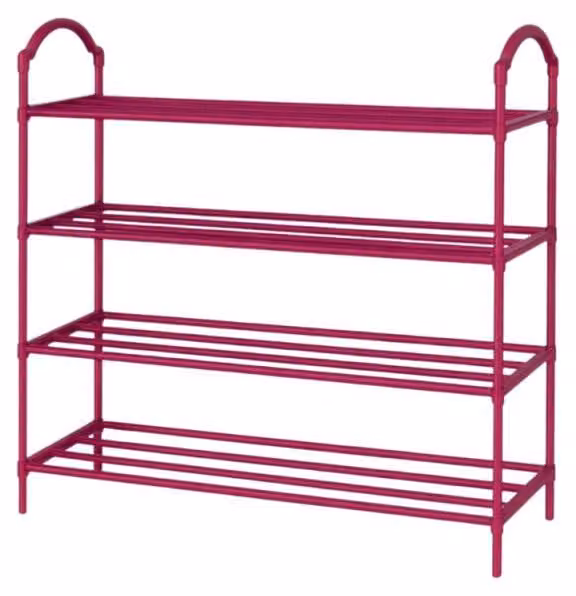 Scaffale per scarpe, organizer per scarpe, armadio a più livelli, rosa, scaffale a 4 livelli, grande