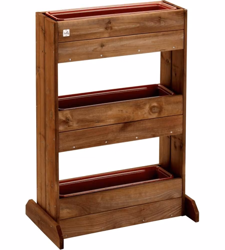 ALCE Ortofiore Diritto in Legno di Castagno Marrone con Vaschette Interne L: 71 cm, P: 43 cm, H: 103 cm – 1