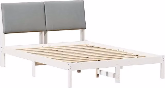 Letto matrimoniale | Letto per adulti | Struttura del Letto Bianco e grigio chiaro 160 x 200 cm