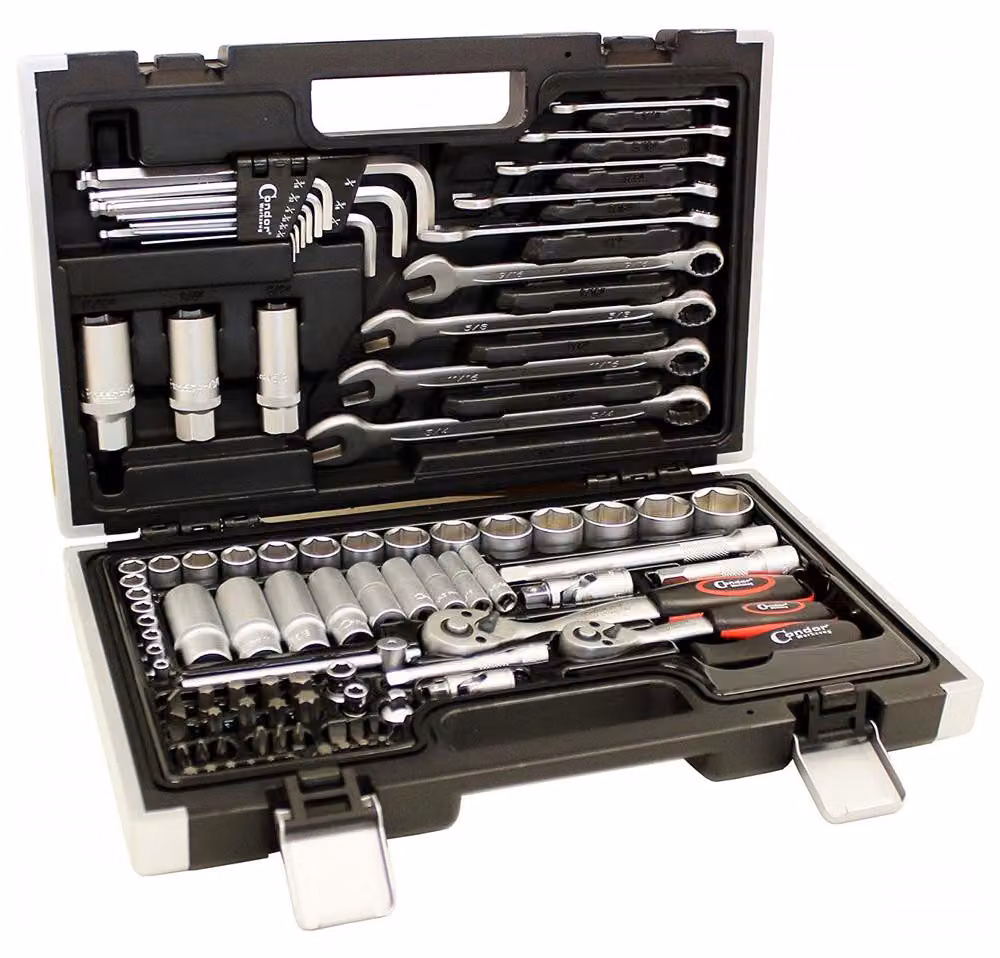 Set di chiavi a bussola CONDOR "2172" 1/4" + 3/8", pollici in custodia di plastica