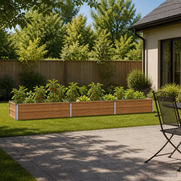 Letto rialzato da giardino vidaXL in metallo corten marrone L: 240 cm, P: 40 cm, H: 24 cm