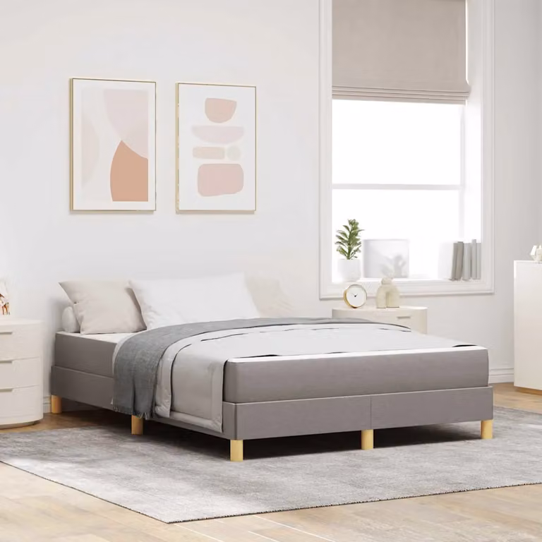 Letto a molle Talpa vidaXL con materasso in tessuto beige o grigio L/P/H: 200 x 160 x 64 cm