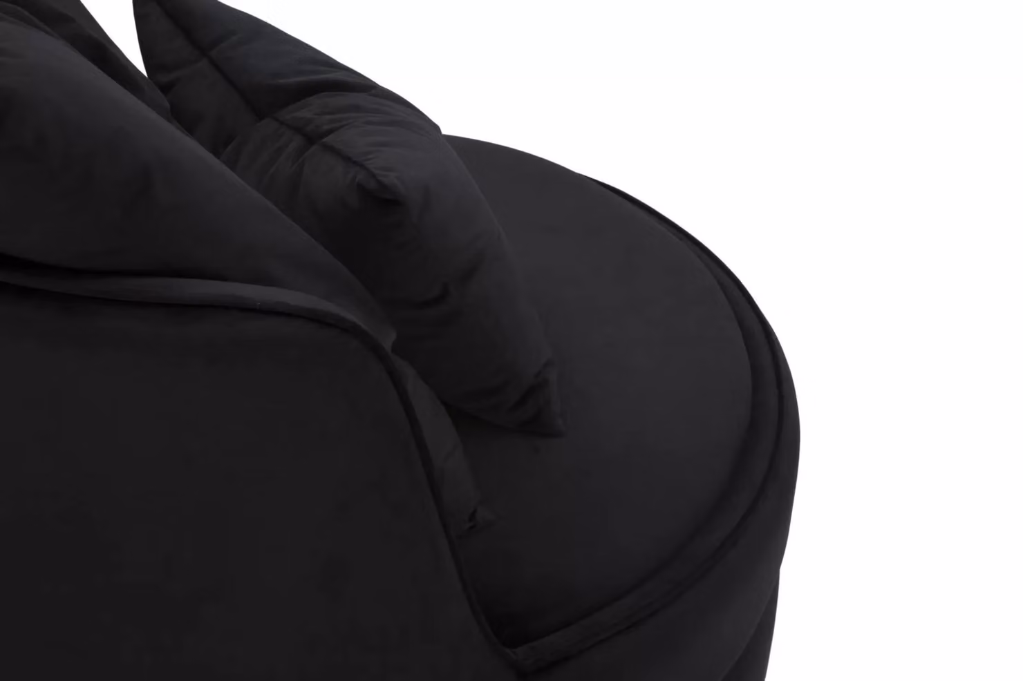 Poltrona moderna in velluto CHARME1921 nero e oro con braccioli L/P/H: 84 x 75 x 84 cm – 3