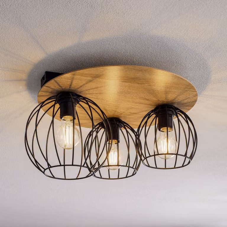Plafoniera soffitto Malin SIGMA, dimmerabile, Legno chiaro, Soggiorno / Sala da pranzo, Legno, Moderno, Plafoniera