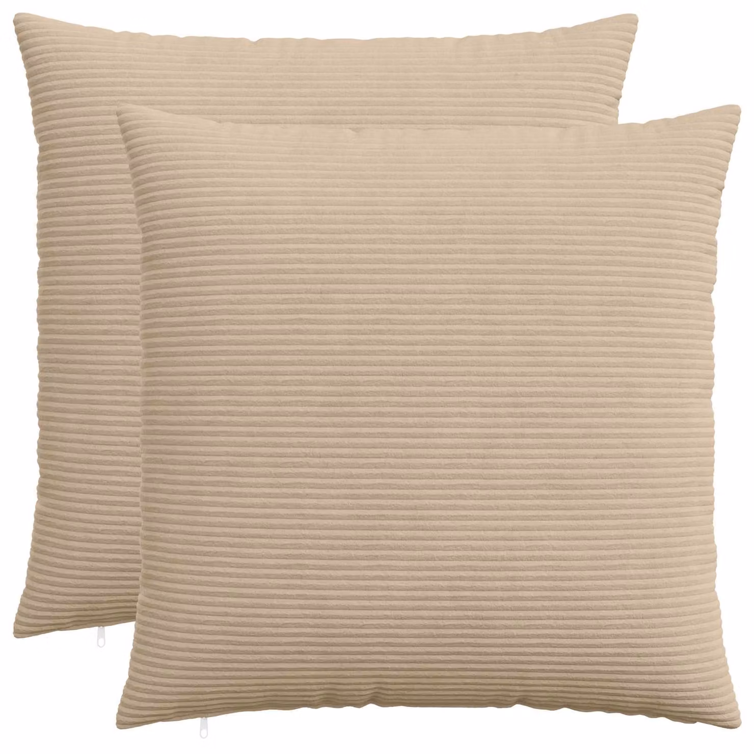 Set di 2 federe vidaXL HEERLEN in velluto a coste, colore tortora, 70 x 70 cm