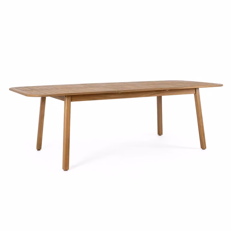 Tavolo allungabile MONSARAZ in legno di acacia effetto teak, 180×100 cm - 240×100 cm