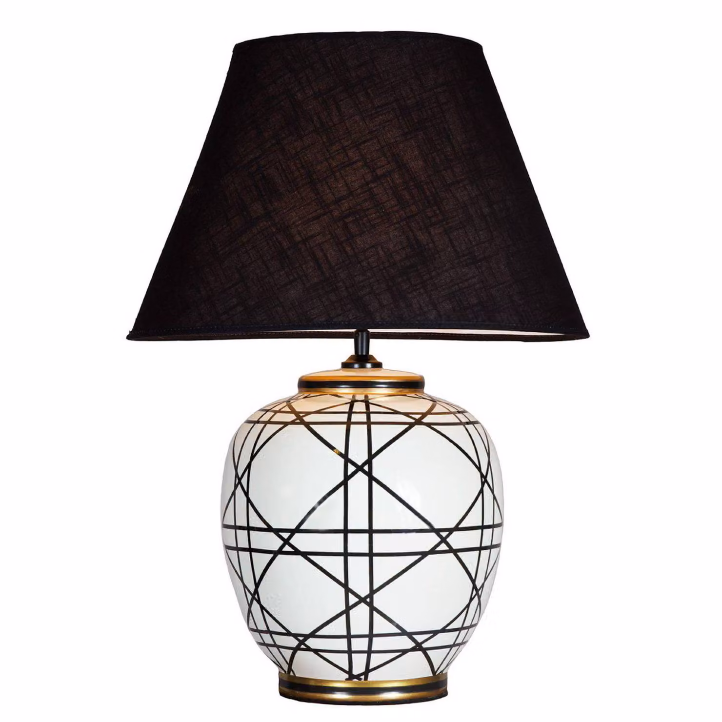 PR Home Lampada da tavolo New York, Soggiorno / Sala da pranzo, Tessuto / Stoffa / Seta, Lampada da tavolo
