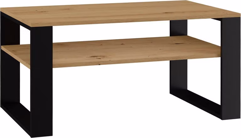 VBChome Tavolino da caffè 90 x 58 x 50 cm Rovere Artisan - Nero Tavolino da salotto Tavolino da tè Tavolino da divano Tavolino da soggiorno moderno Ufficio Rovere Artisan - Nero