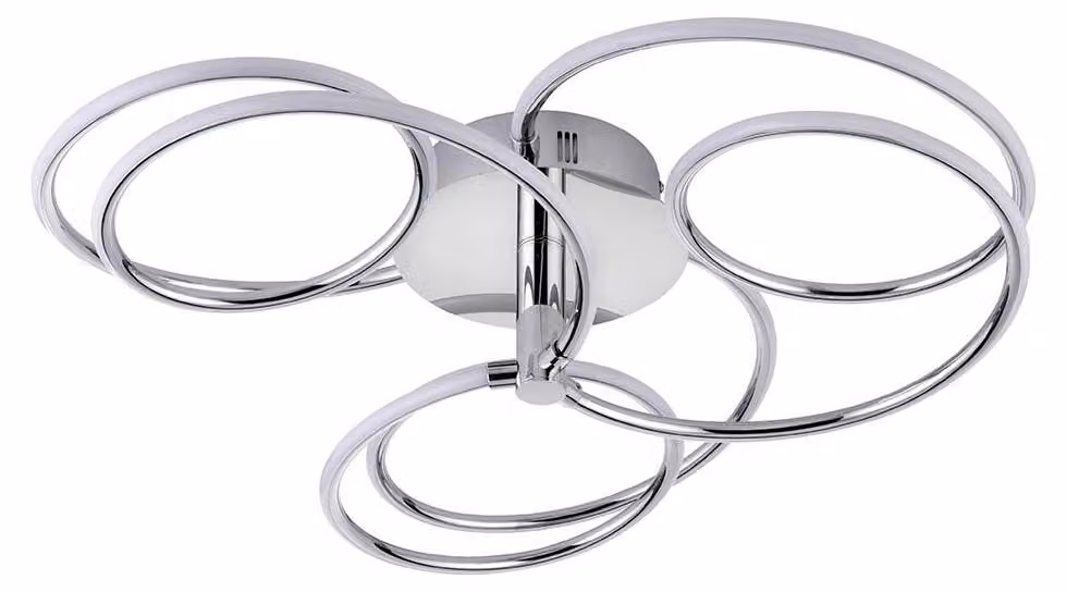 Lampada a sospensione LED ETERNE cromata-bianca 43,5 W, luce calda 2500 lm, metallo, dimensioni: 15x60x60 cm, IP20, Endon