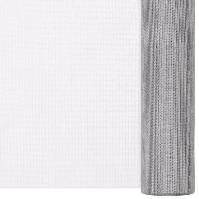 Recinzione da giardino in rete di acciaio inossidabile argentata, H: 112 cm, L: 2000 cm