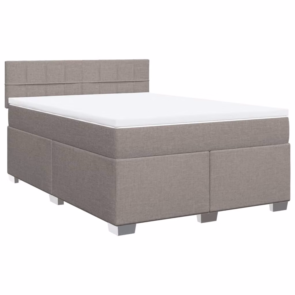 Giroletto a Molle con Materasso Tortora 160x200 cm in Tessuto