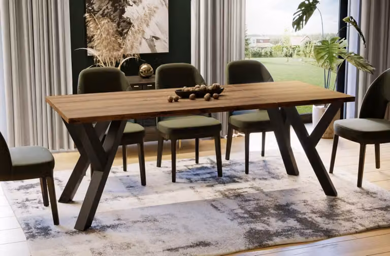 Tavolo da pranzo Endo-Möbel Pier 130cm - 210cm tavolo da cucina allungabile con struttura in metallo (rovere Monastero)