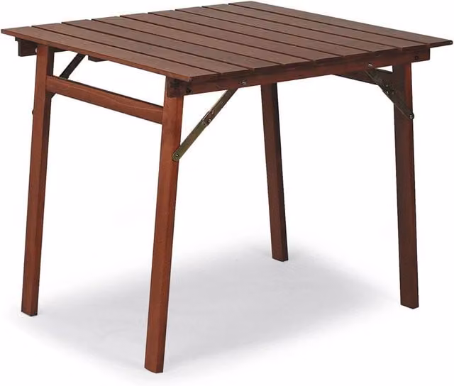 Tavolo da giardino pieghevole GIORDANOSHOP in legno di faggio marrone L/P/H: 80 x 80 x 72 cm