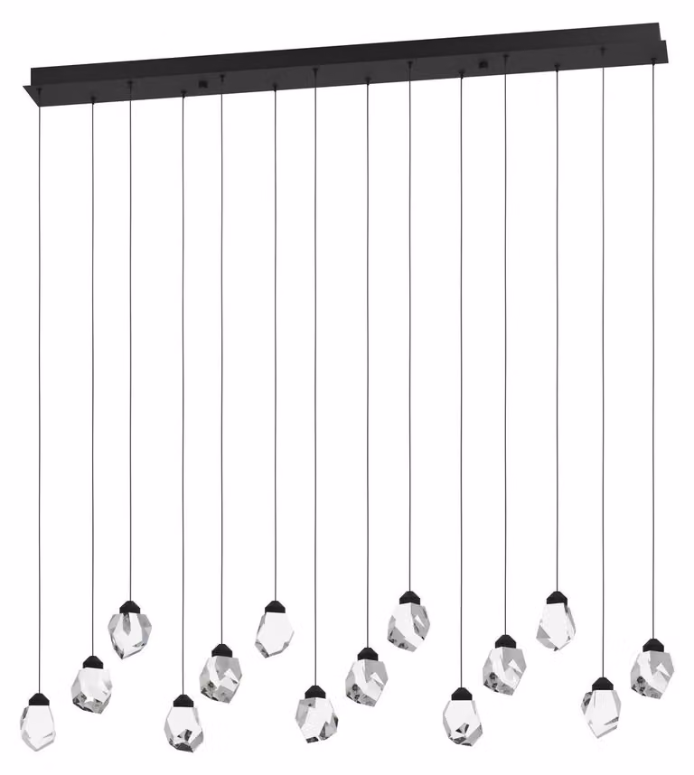 Lampada a sospensione Sindicat, 14 luci, colore nero