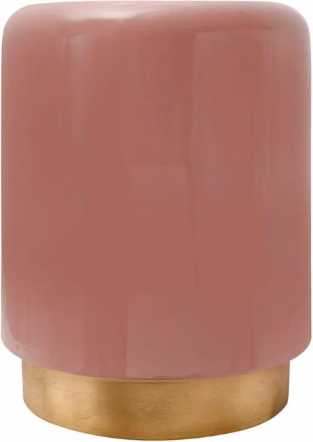 Tavolino Art Deco Rosa con Base Dorata