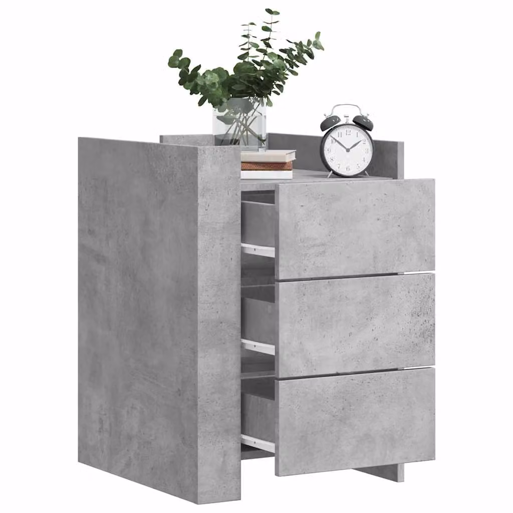 Comodino sospeso vidaXL in legno e MDF grigio opaco L: 45 cm, P: 50 cm, H: 65 cm