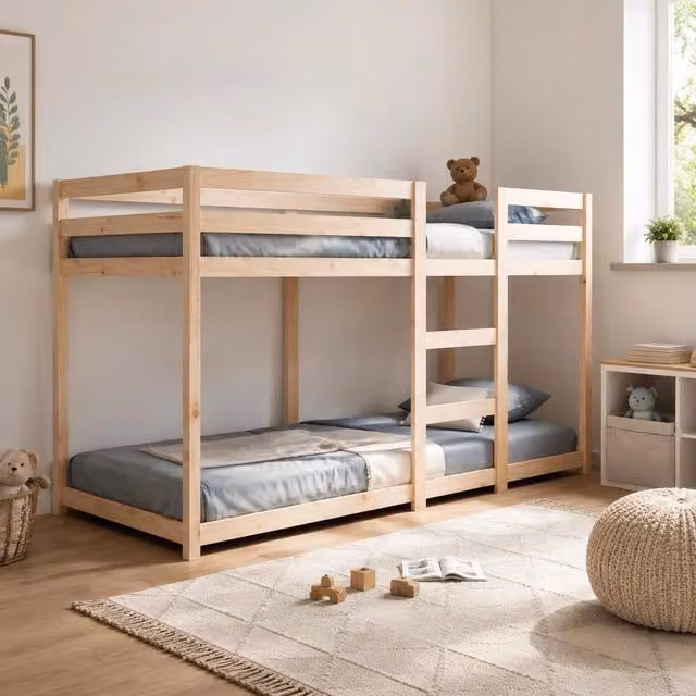 Bunk Bed 80x200 Cm Solid Pine Wood