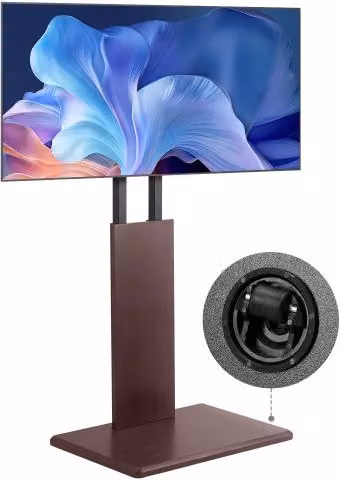 Supporto TV VEVOR per schermi da 812,8-1778 mm, Altezza Regolabile e Rotazione di ±15°, Capacità Max 45 kg, Colore Marrone Matt