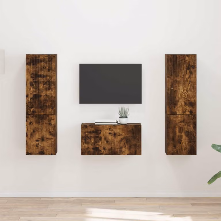 Set mobile TV 5 pezzi vidaXL in legno rovere marrone opaco
