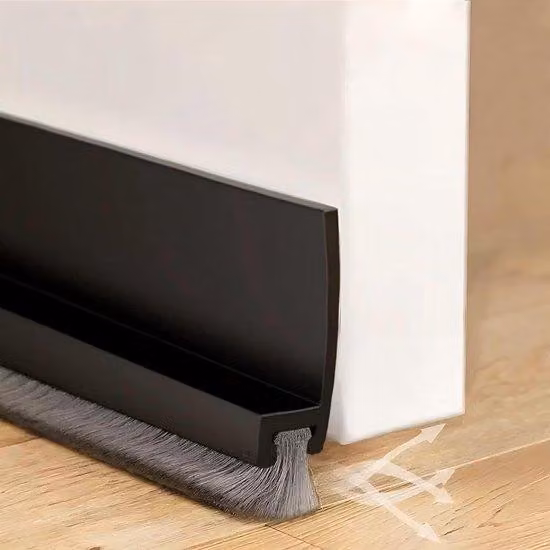 Spazzola per porte con nastro adesivo, lunghezza 100 cm, guarnizione da 30 mm, colore bianco