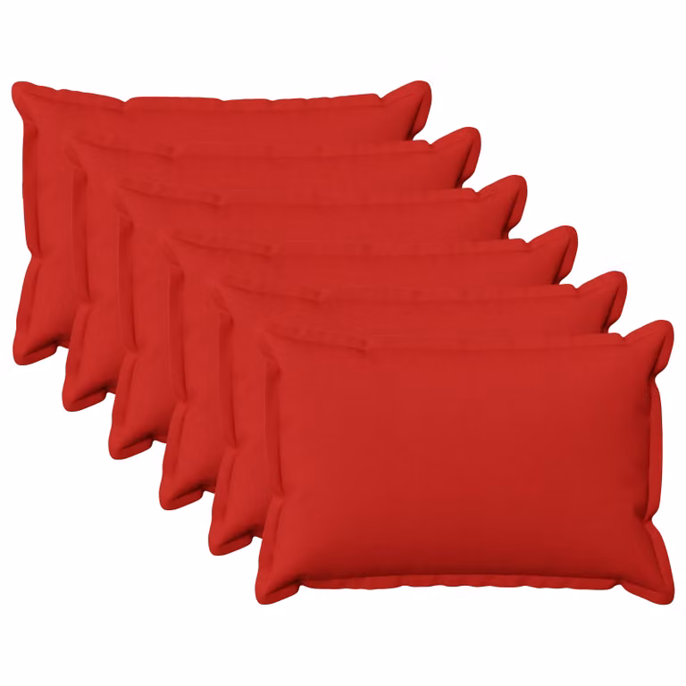 Set di 6 federe vidaXL HOUTEN rosse in poliestere, L/P: 30 x 50 cm
