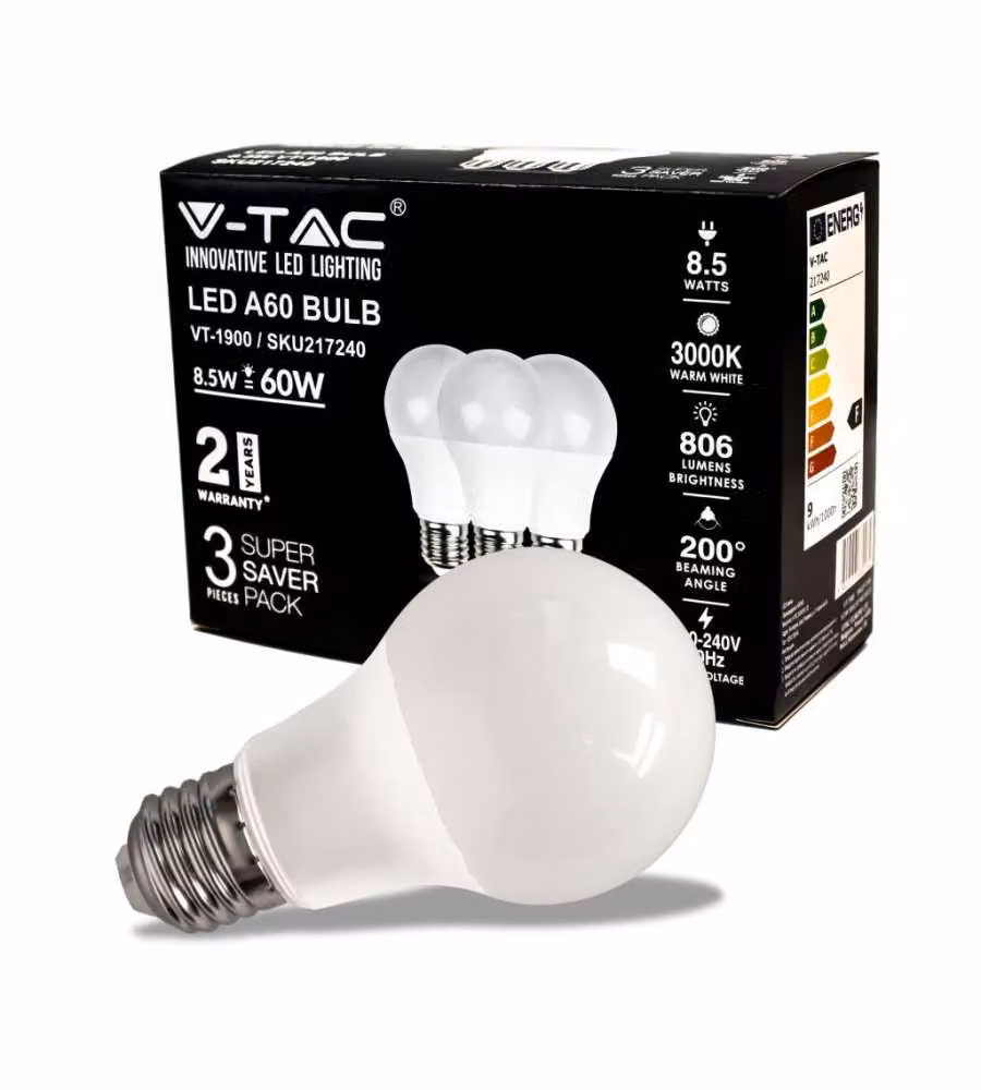 V-TAC Lampadine LED - Bianco Caldo - 60x108mm