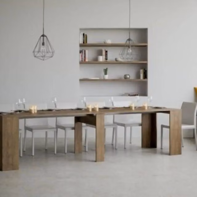 Consolle allungabile 90x48/308 cm Basic noce
